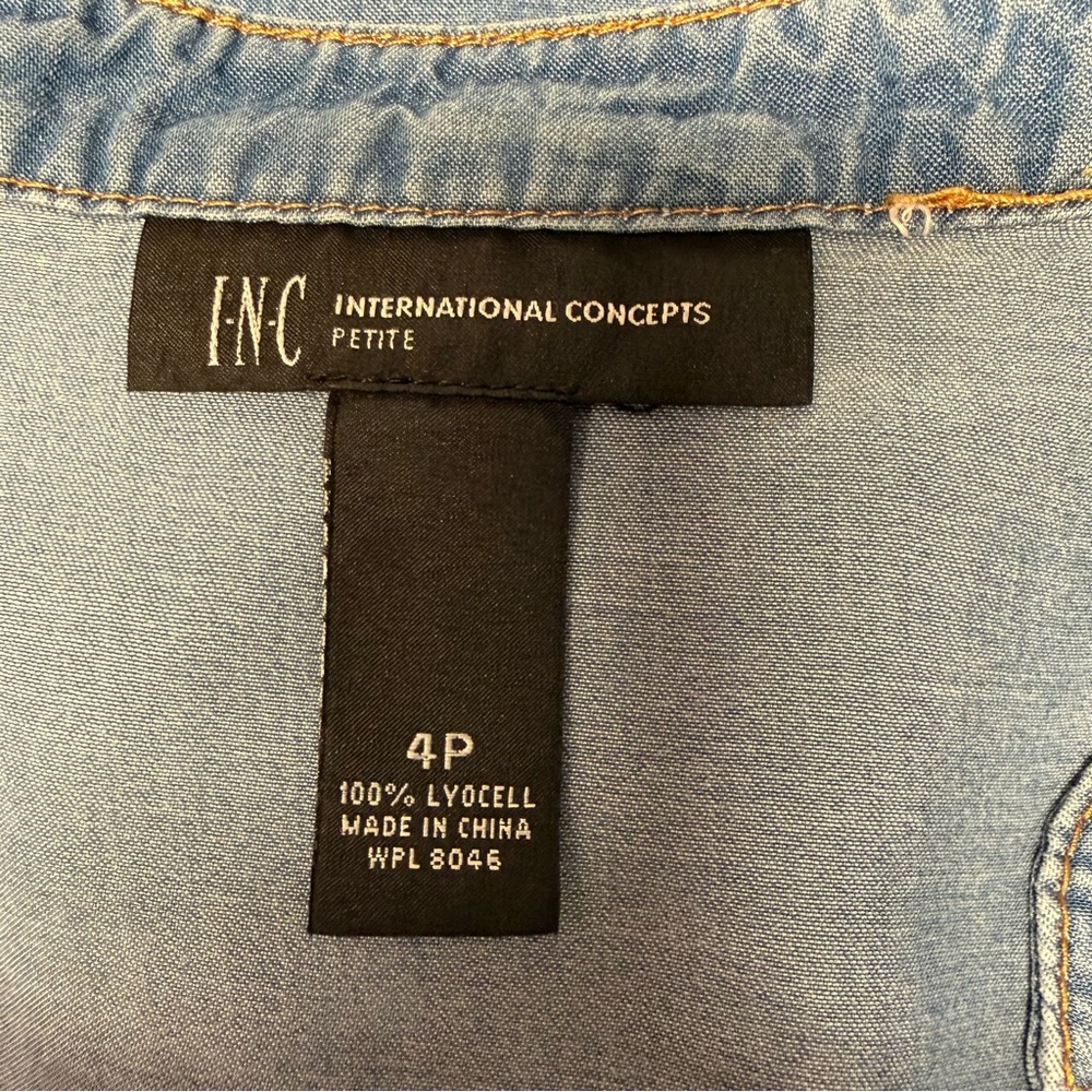 INC. Denim Zip Front Mini Dress - Picture 5 of 6